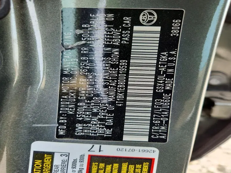 2013 TOYOTA AVALON XLE PREMIUM  