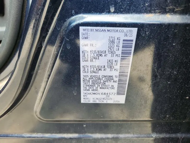 2015 NISSAN PATHFINDER SL  