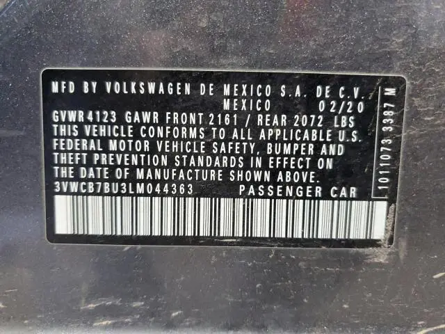 2020 VOLKSWAGEN JETTA S  