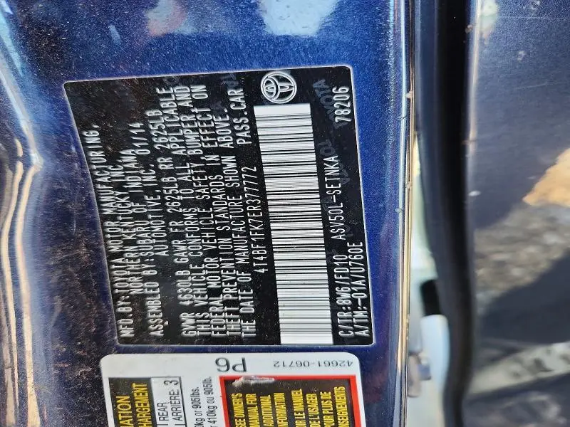 2014 TOYOTA CAMRY LE  