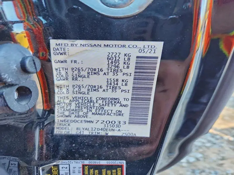 2021 NISSAN FRONTIER S  