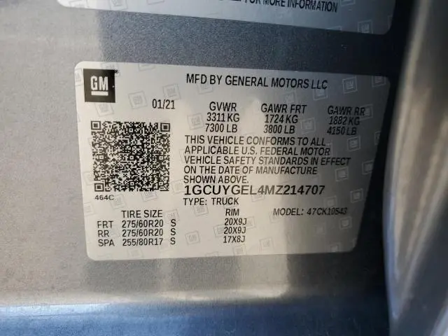 2021 CHEVROLET SILVERADO K1500 LTZ  