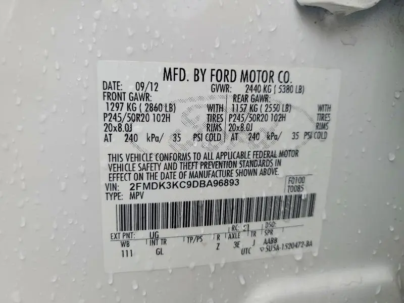 2013 FORD EDGE LIMITED  