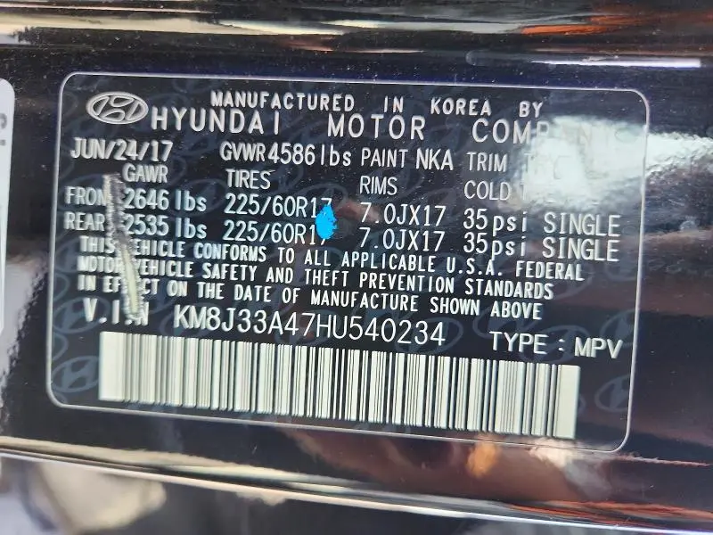 2017 HYUNDAI TUCSON SE  