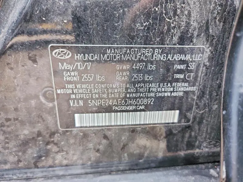 2018 HYUNDAI SONATA SE  