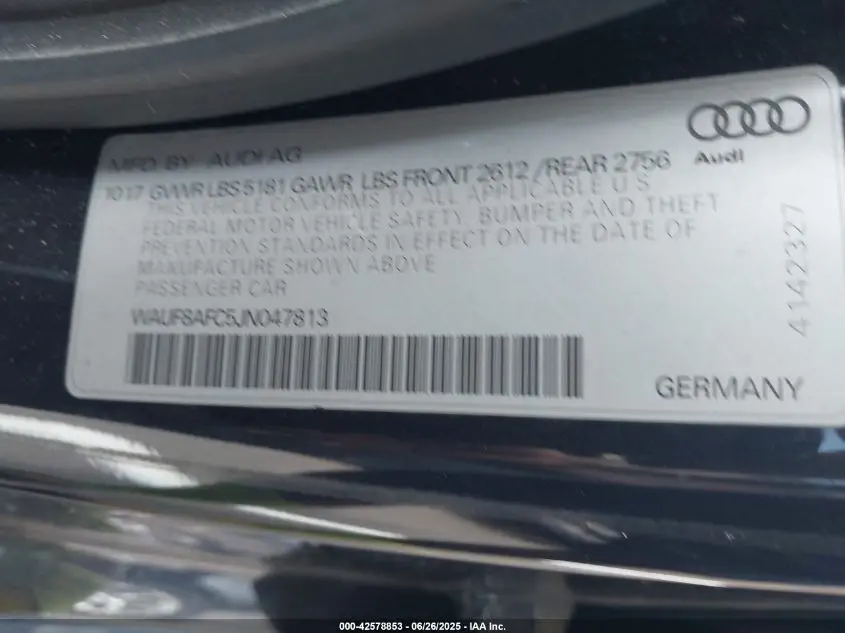2018 AUDI A6 2.0T PREMIUM/2.0T SPORT