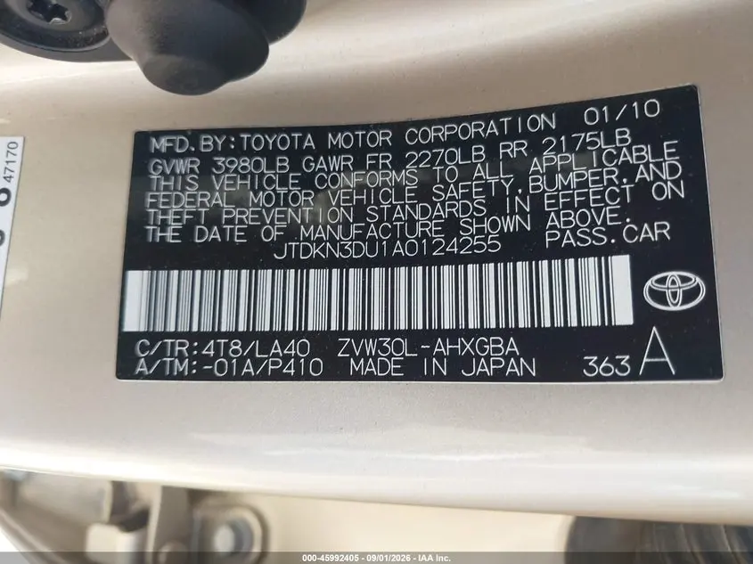 2010 TOYOTA PRIUS IV