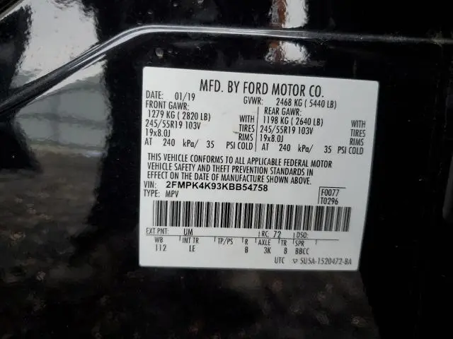 2019 FORD EDGE TITANIUM  