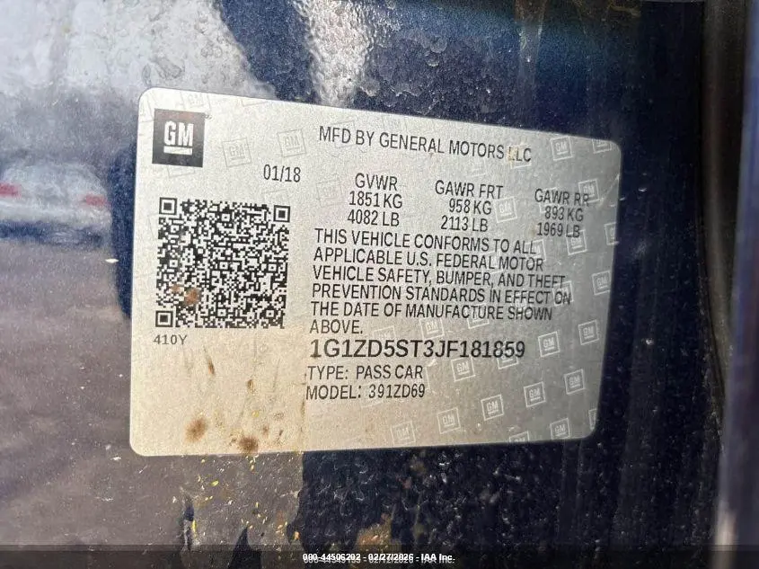 2018 CHEVROLET MALIBU LT