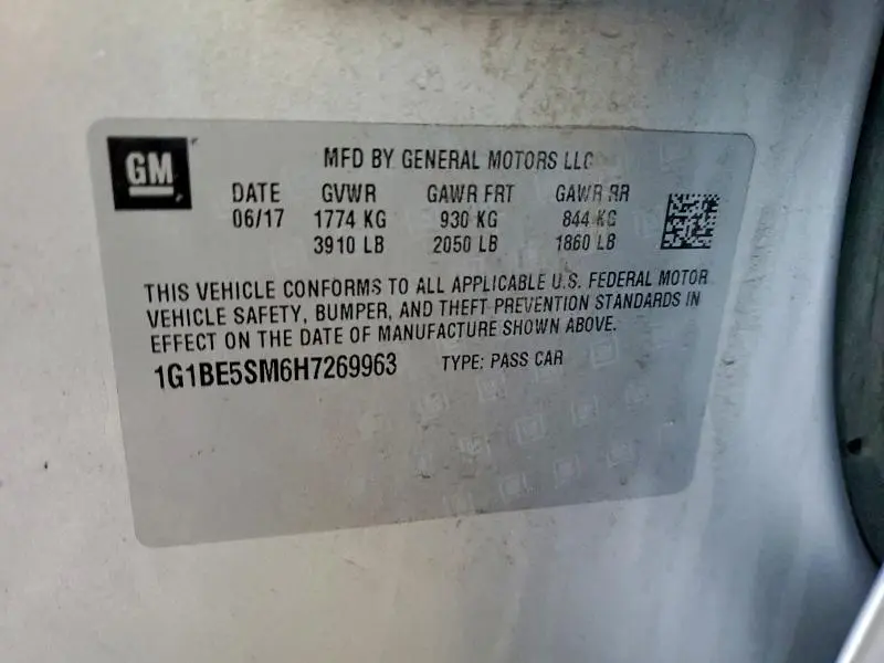 2017 CHEVROLET CRUZE LT  