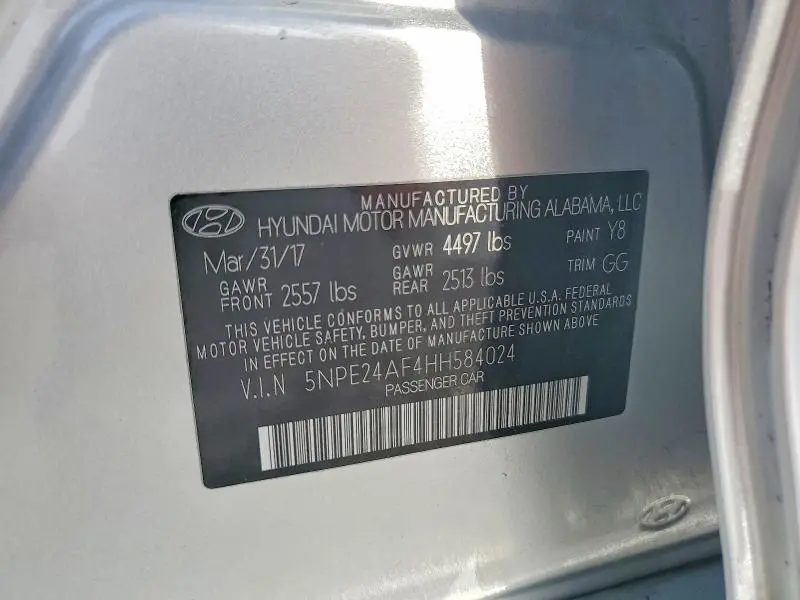 2017 HYUNDAI SONATA SE  