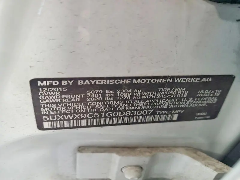 2016 BMW X3 XDRIVE28I  