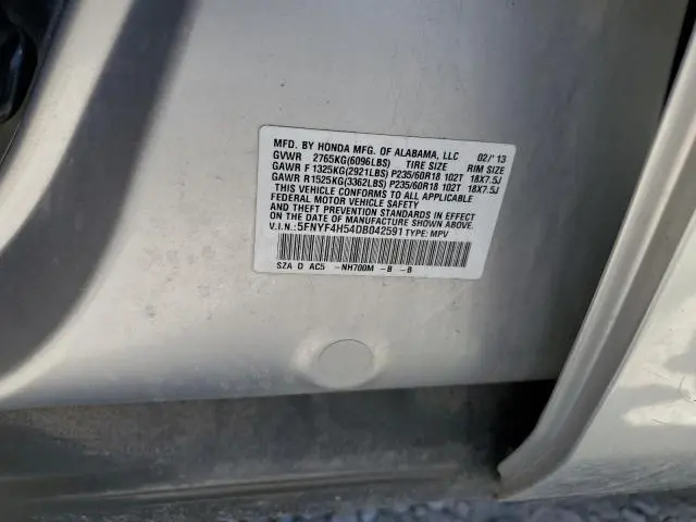 2013 HONDA PILOT EXL  