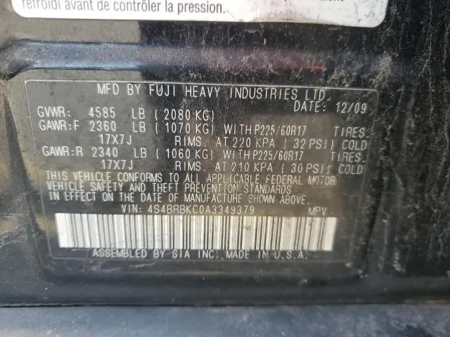 2010 SUBARU OUTBACK 2.5I LIMITED  