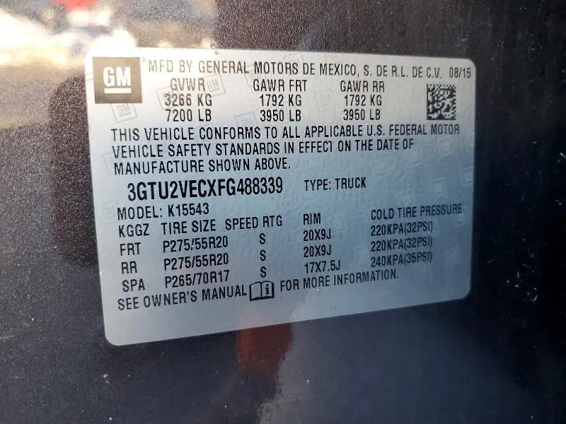 2015 GMC SIERRA K1500 SLT  