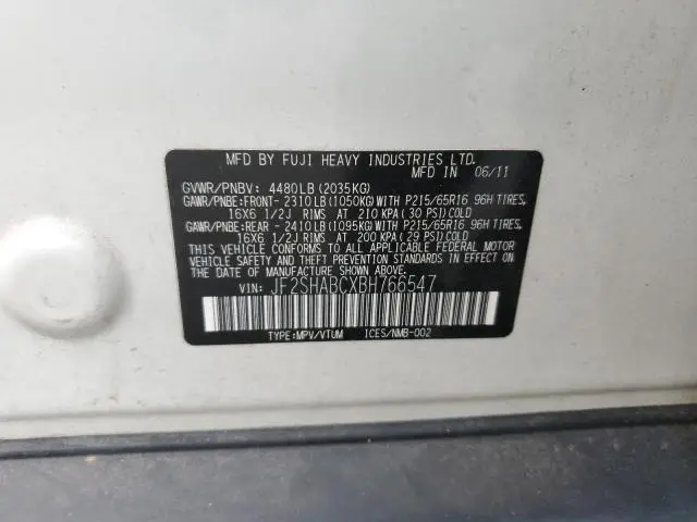 2011 SUBARU FORESTER 2.5X  