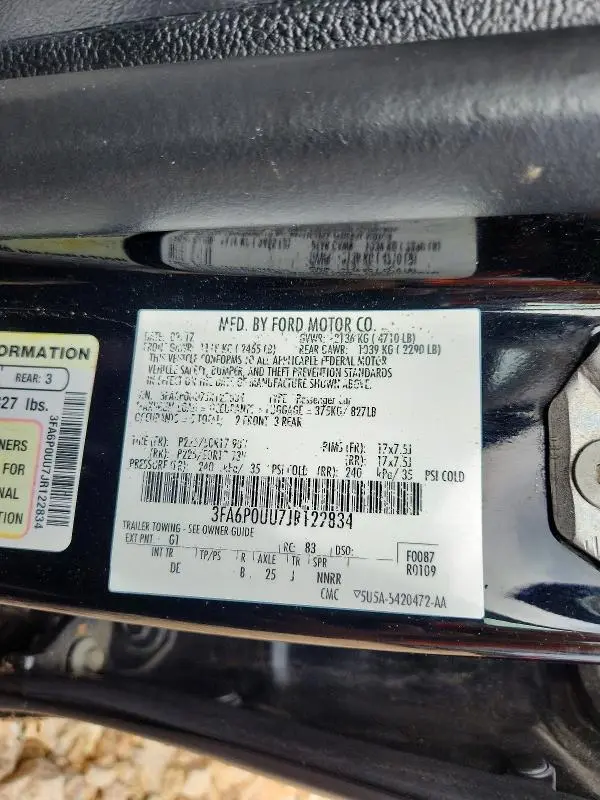 2018 FORD FUSION S HYBRID  