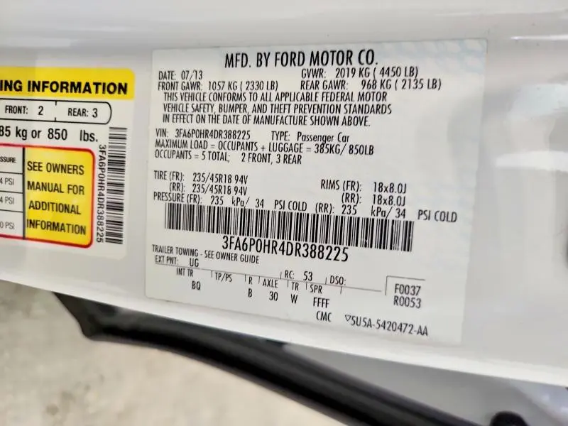 2013 FORD FUSION SE  