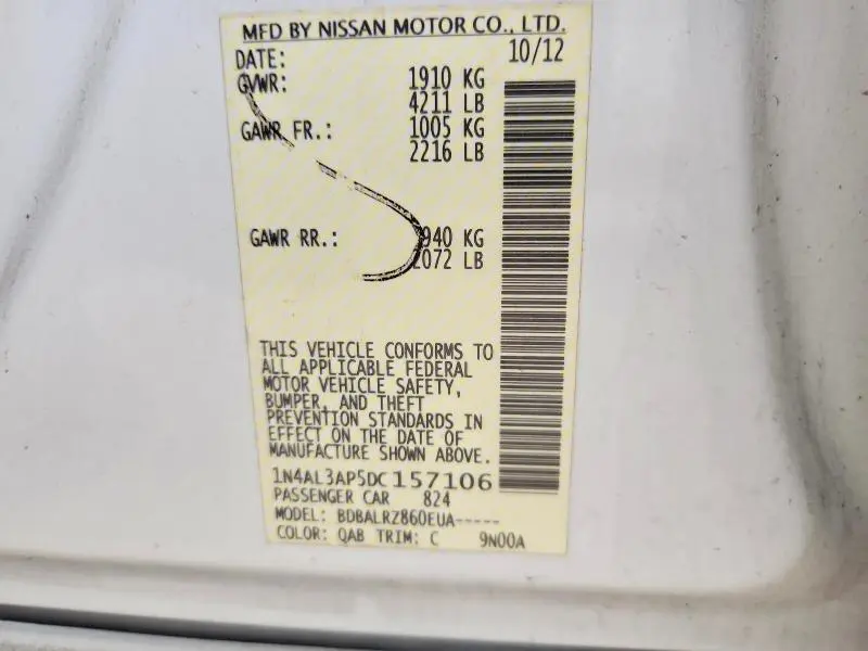 2013 NISSAN ALTIMA 2.5  