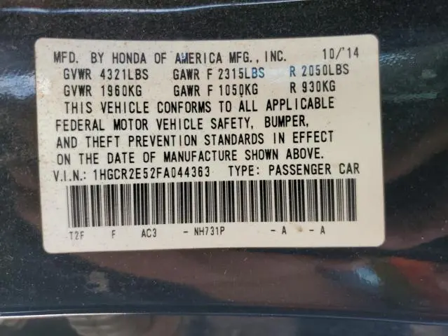 2015 HONDA ACCORD SPORT  