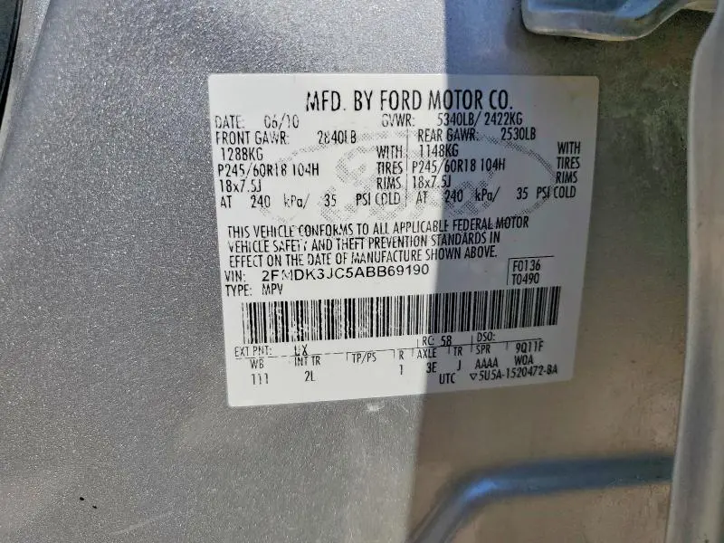 2010 FORD EDGE SEL  