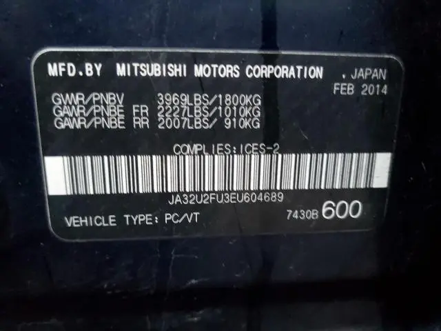 2014 MITSUBISHI LANCER ES/ES SPORT