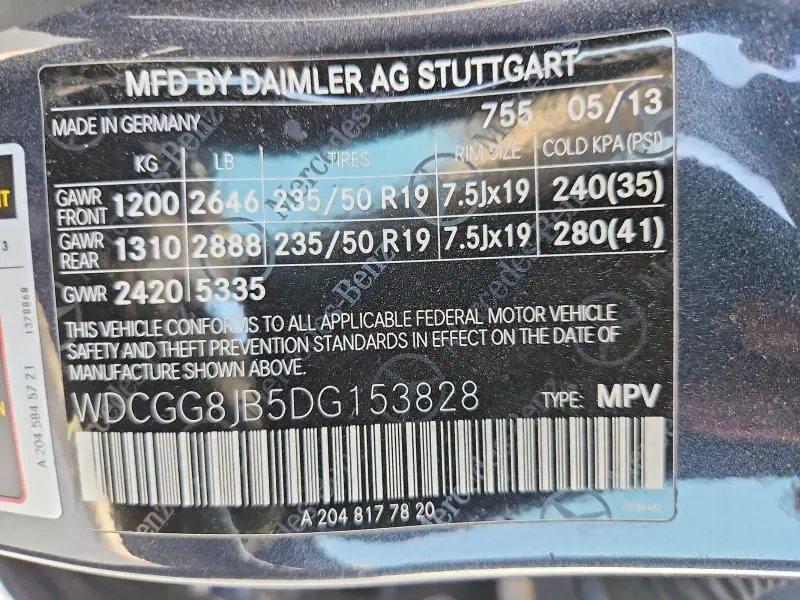 2013 MERCEDES-BENZ GLK 350 4MATIC  