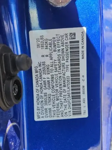 2020 HONDA CIVIC SI  