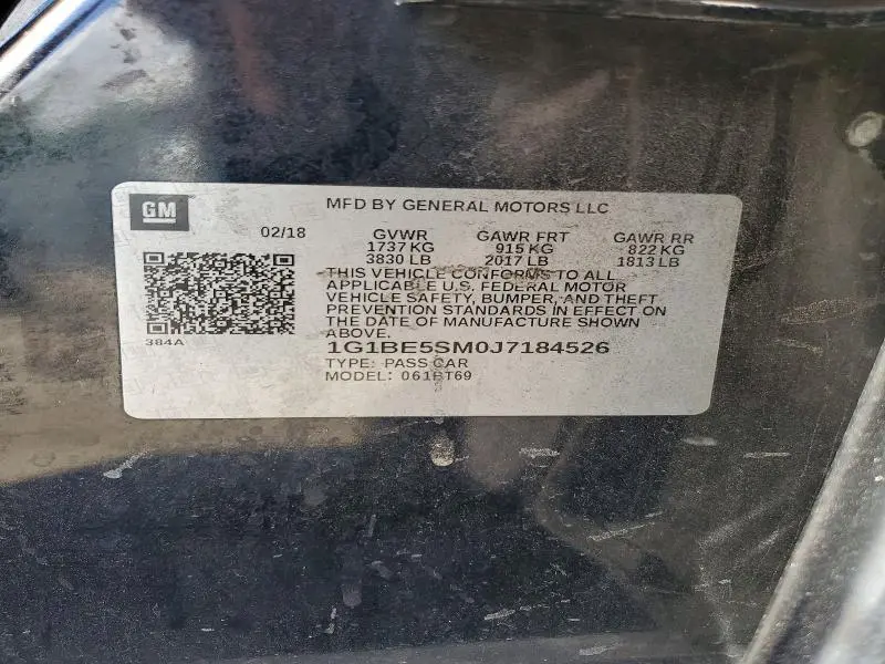 2018 CHEVROLET CRUZE LT  