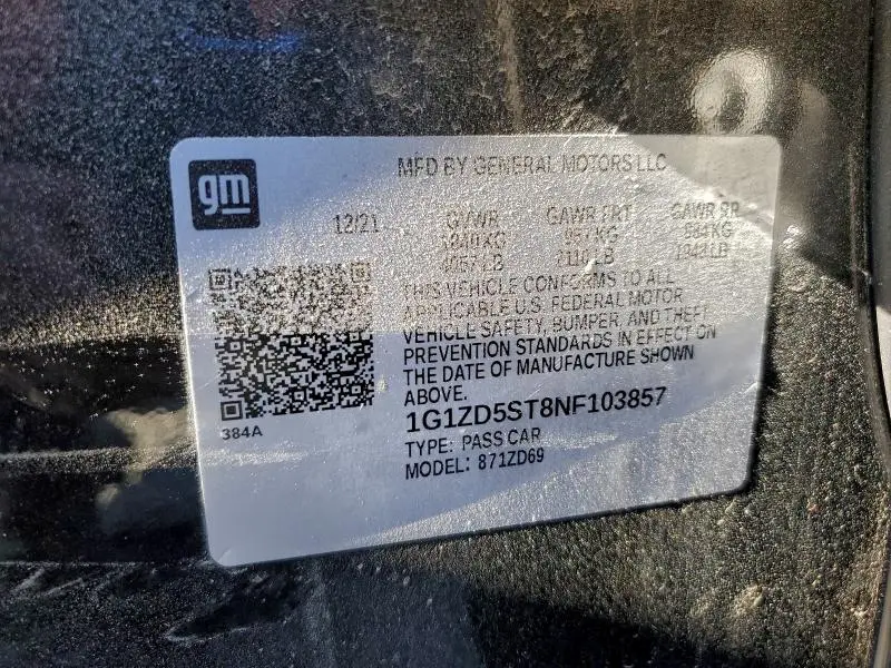 2022 CHEVROLET MALIBU LT  