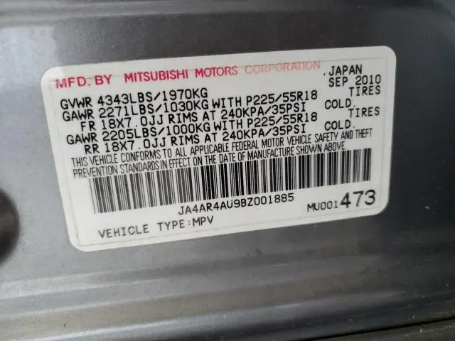 2011 MITSUBISHI OUTLANDER SPORT SE  