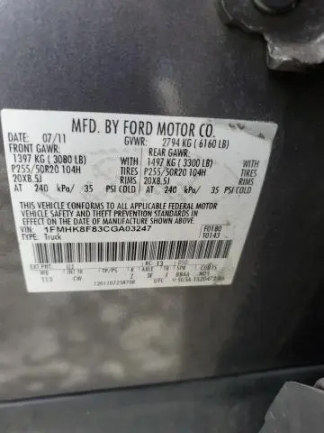 2012 FORD EXPLORER LIMITED  
