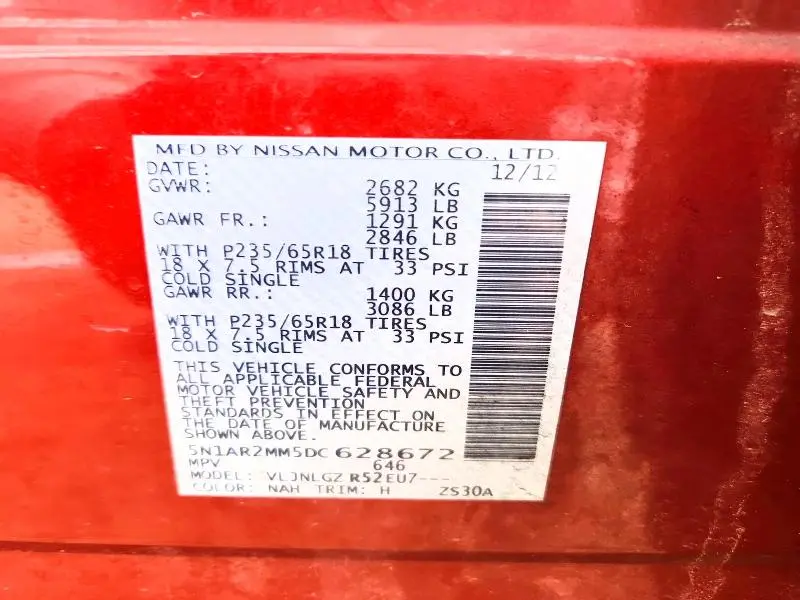 2013 NISSAN PATHFINDER S  