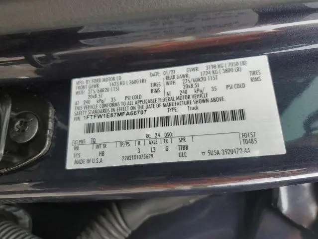 2021 FORD F150 SUPERCREW  