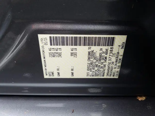 2016 NISSAN MAXIMA 3.5S