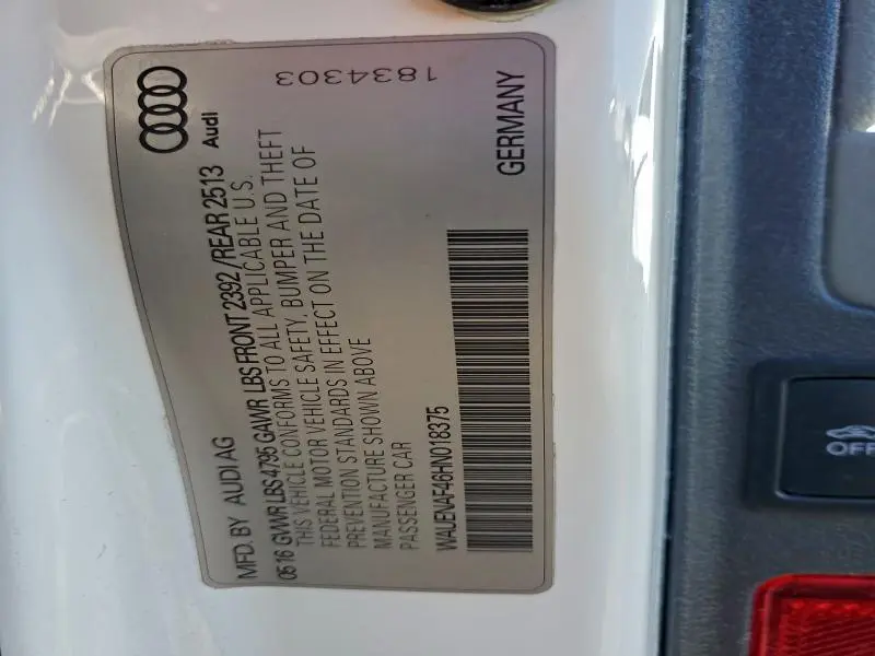 2017 AUDI A4 PREMIUM PLUS  