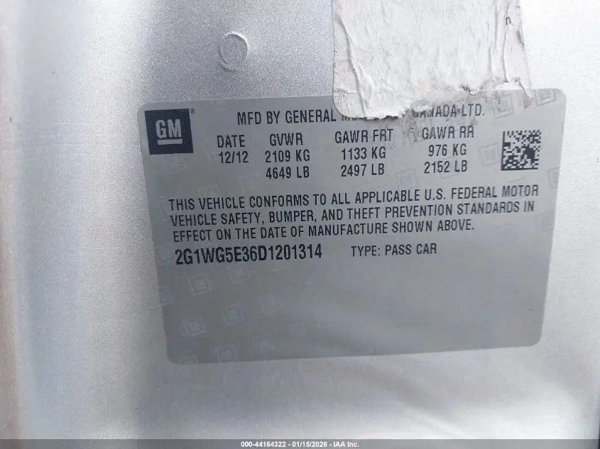 2013 CHEVROLET IMPALA LT