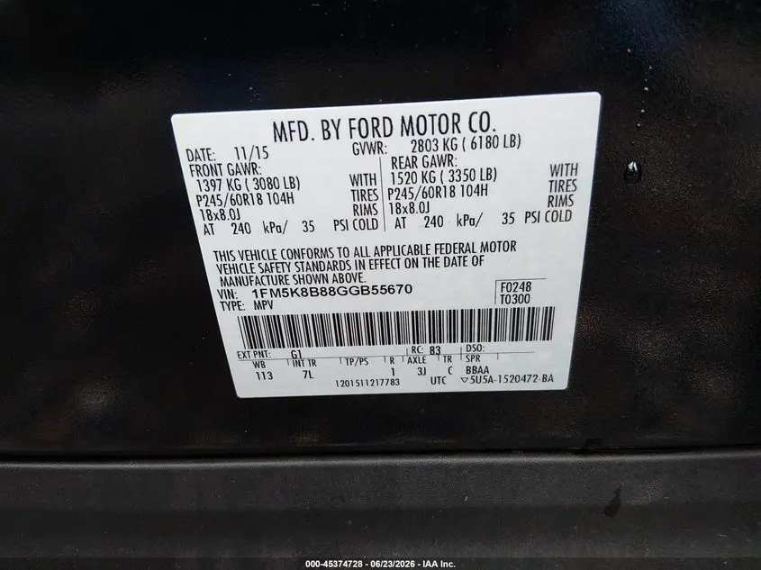 2016 FORD EXPLORER  