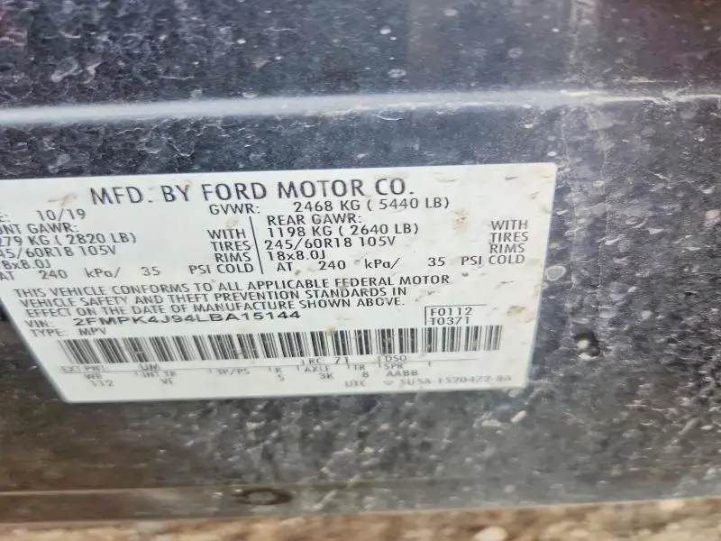2020 FORD EDGE SEL  