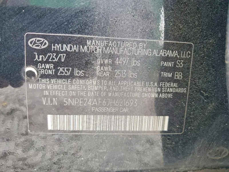2018 HYUNDAI SONATA SE  