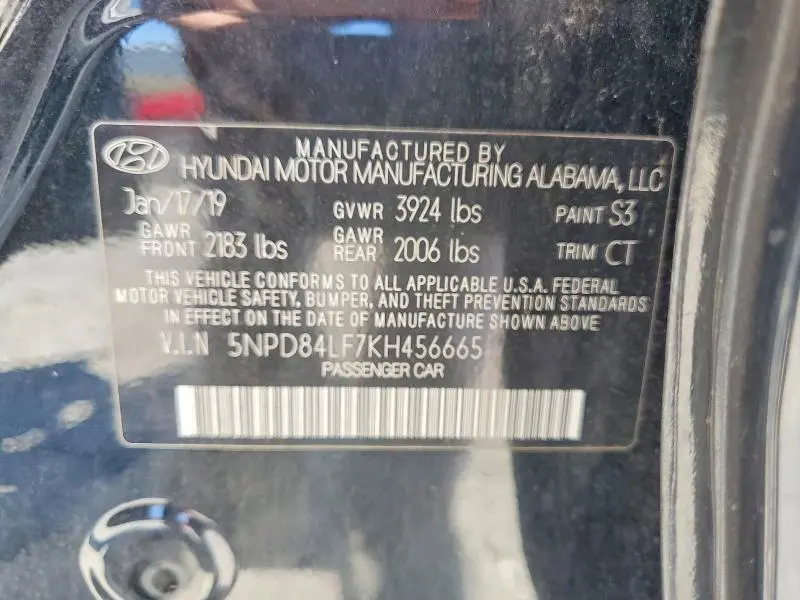 2019 HYUNDAI ELANTRA SEL  