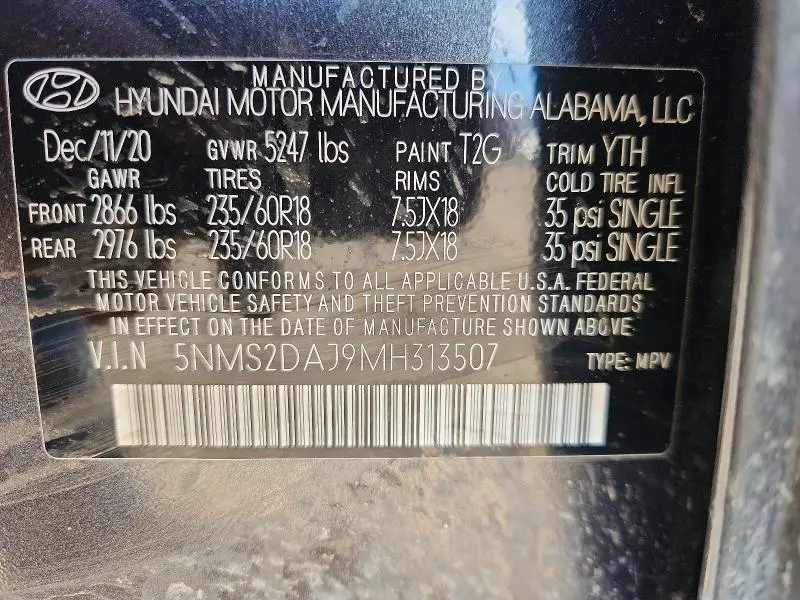 2021 HYUNDAI SANTA FE SEL  