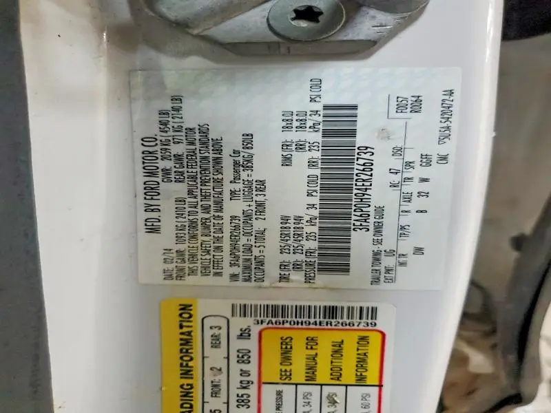 2014 FORD FUSION SE  
