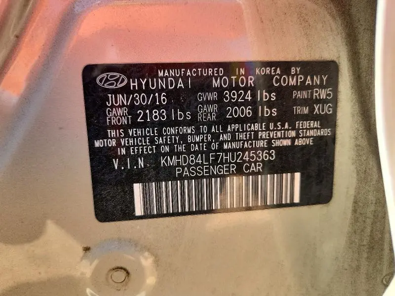 2017 HYUNDAI ELANTRA SE  