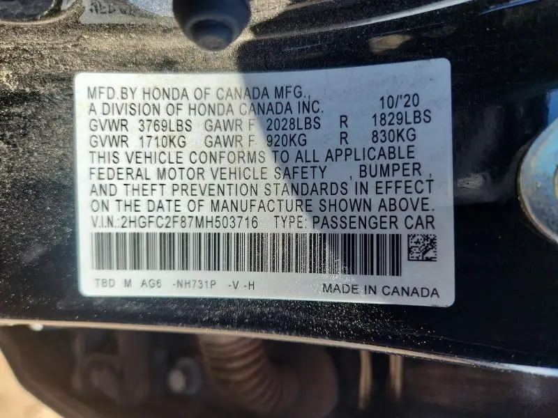 2021 HONDA CIVIC SPORT  