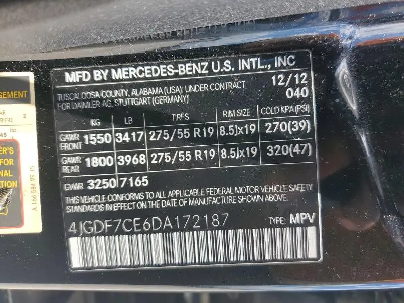 2013 MERCEDES-BENZ GL 450 4MATIC  