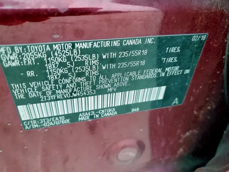 2018 TOYOTA RAV4 LIMITED  