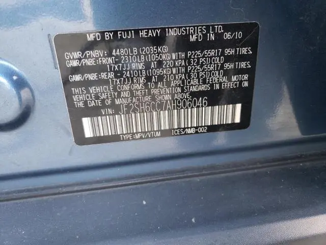 2010 SUBARU FORESTER 2.5X PREMIUM  