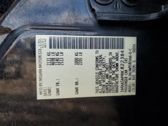 2013 NISSAN MAXIMA S  