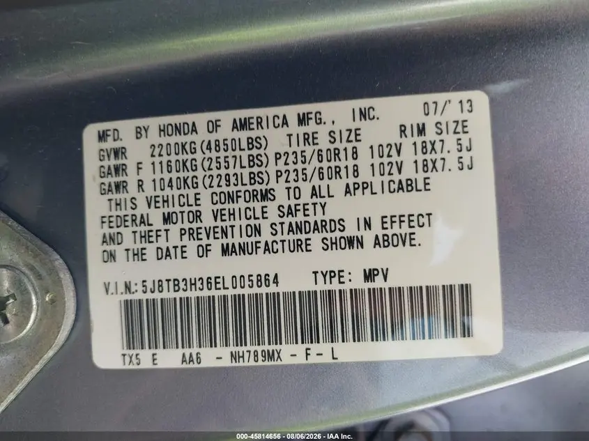 2014 ACURA RDX  